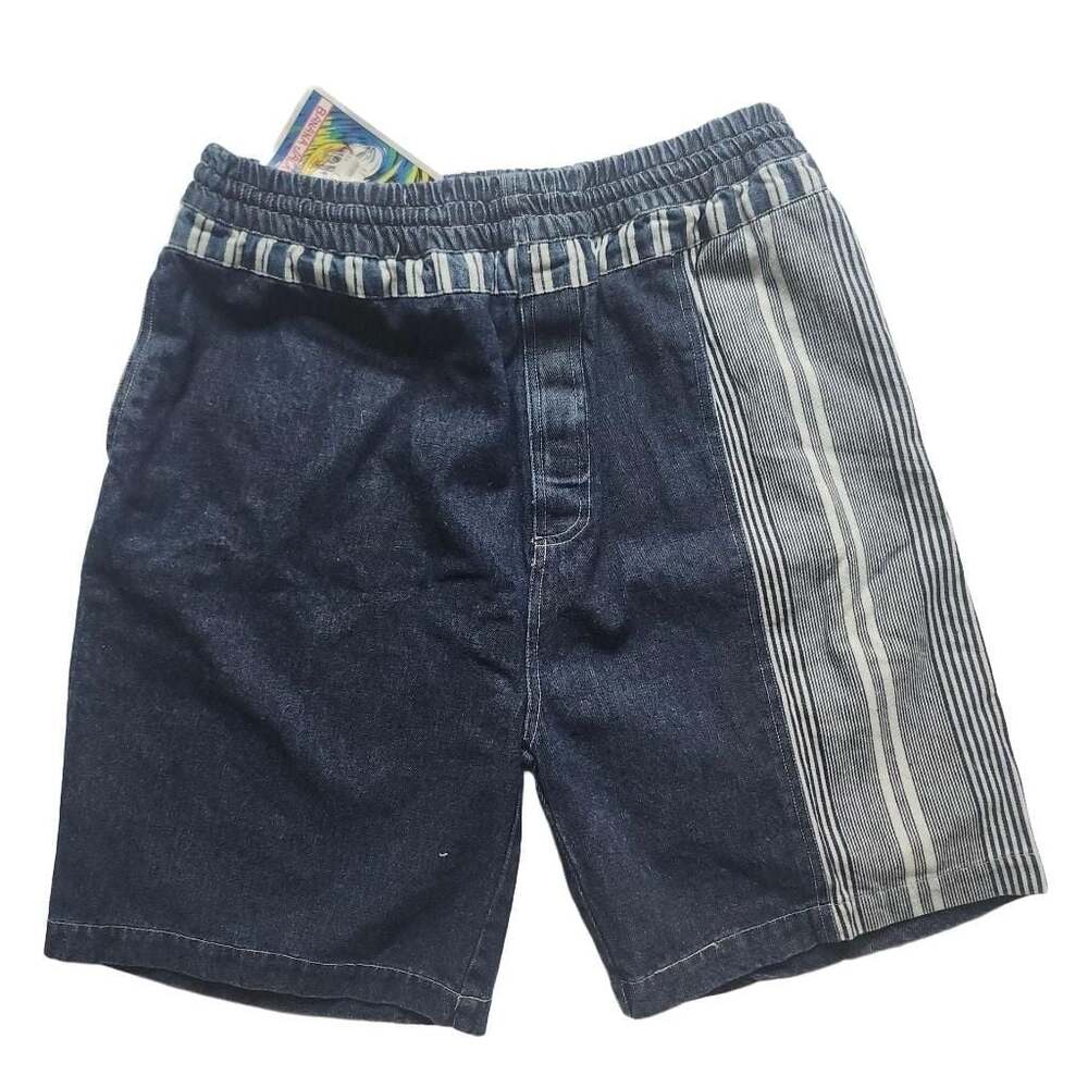 Banana Jack Vintage Striped Accent Denim swim trunks XL